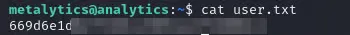 Flag de usuario obtenida por SSH
